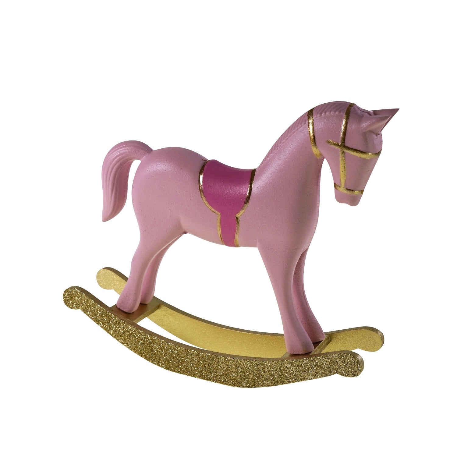 Schaukelpferd „Goldene Weihnachten“ (Rosa)
