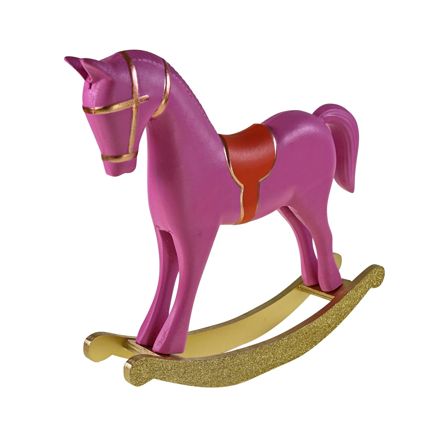 Schaukelpferd „Goldene Weihnachten“ (Pink)