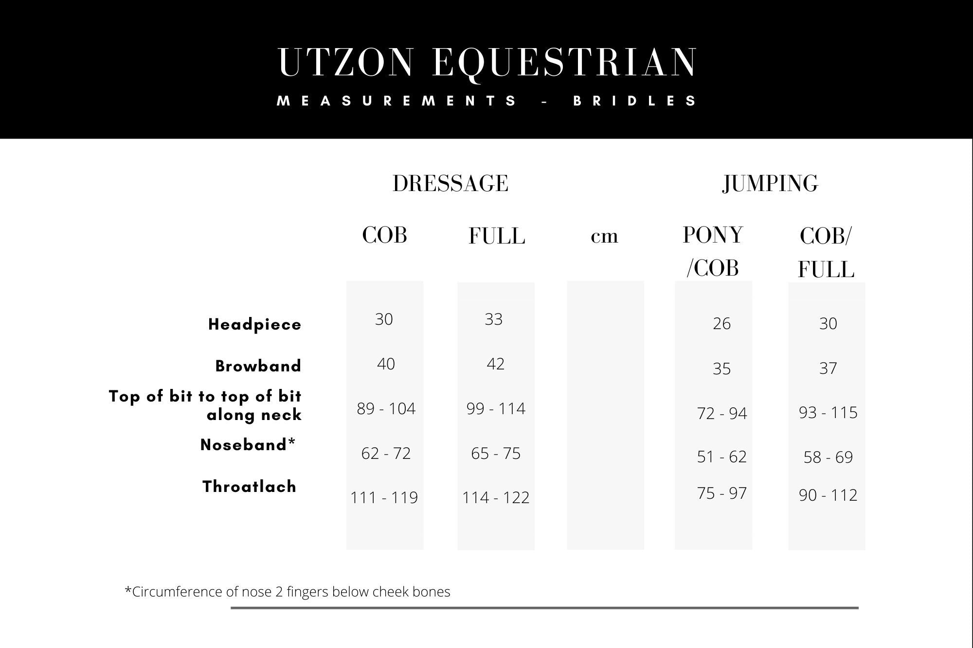 Utzon Equestrian Trense Edinburgh Measurement